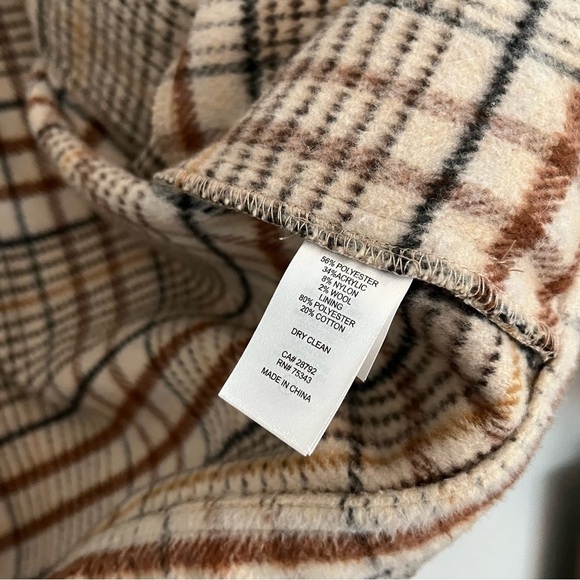 Joie Brushed Boxy Plaid Shacket Jacket - Picture 4 of 5